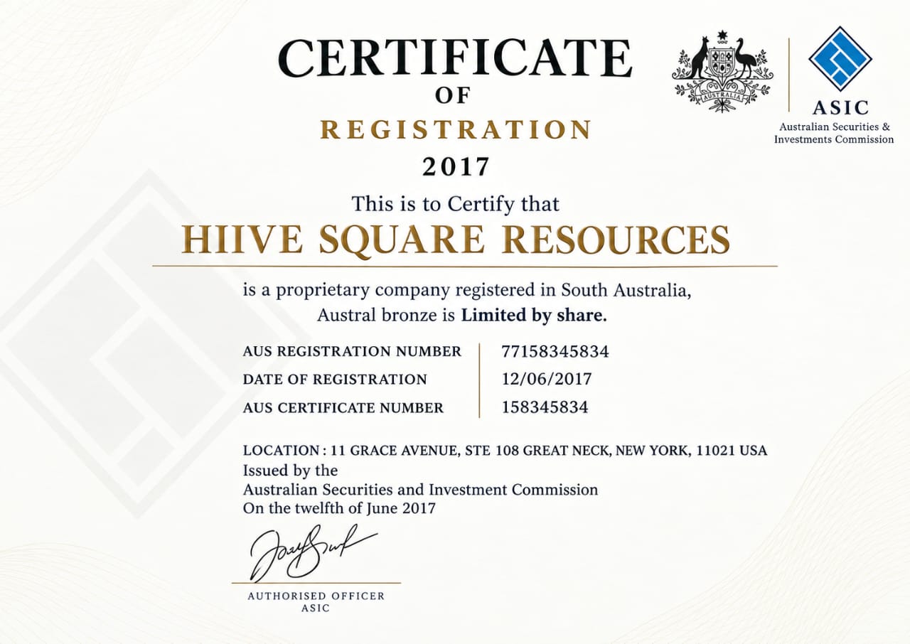 Company Registration Certificate